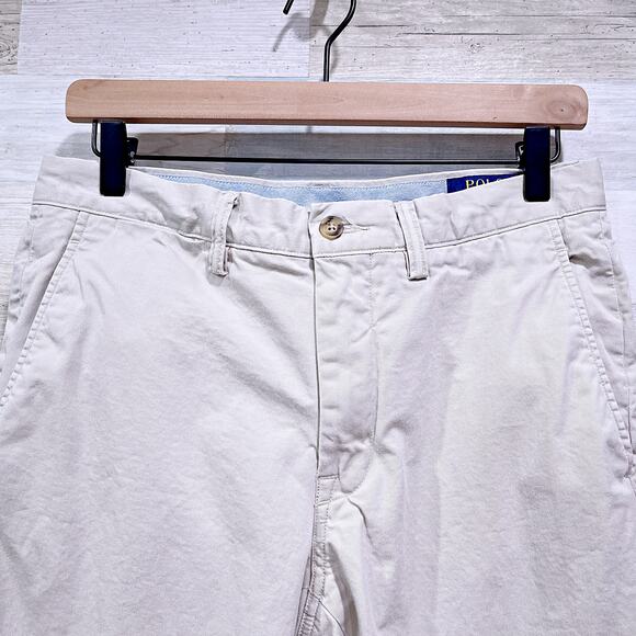 POLO Ralph Lauren Stretch Straight Fit Chino Pants Beige Flat Front Mens 30x32 - Picture 2 of 9
